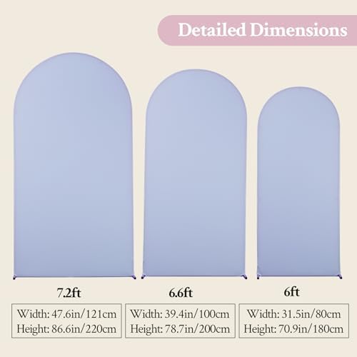 Arch Backdrop Cover Set of 3 Wedding Arch Covers Stretchy Backdrop Baby Blue Pink Arch Cover 6FT 6.6FT 7.2FT Arch Backdrop Stand Cover Spandex Birthday Party Ceremony Baby Shower Banquet Decoration - Image 5