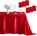 6 Pack Satin Table Cover Rectangle, Red, 60 x 120 Inches by Counfeisly