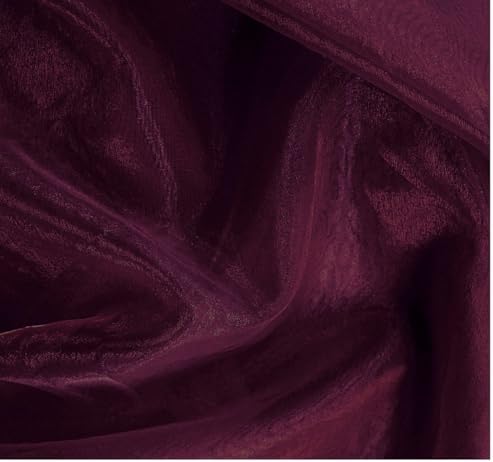 55 Yard Organza Fabric 44" Wide for Wedding Event Décor - Wine - Image 4