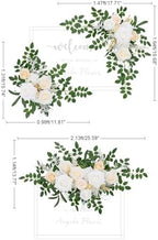 2pcs Champagne & White Deluxe Welcome Sign Artificial Flowers Wedding Backdrop Garland Hanging Floral Arrangements for Ceremony Reception Entryway Board Sweetheart Table - Image 3
