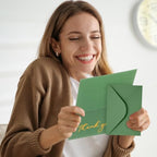 Motiskyy 200 Set Thank You Cards with Envelopes, 4x6 Gold Foil Blank,Green - Image 6