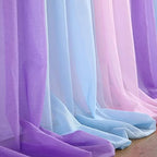 Mermaid Tulle Table Skirt Blue Pink Purple Striped Table Skirts for Rectangle Tables Frozen Baby Shower Mermaid Birthday Parties Decoration 9ft - Image 7