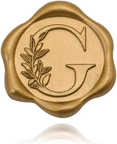 SWANGSA 200 Pack Letter G Wax Seal Stickers, Antique Gold Botanical Leaves Initial Alphabet Self-Adhesive Wax Stickers for Wedding Party Invitation Envelope - Image 2