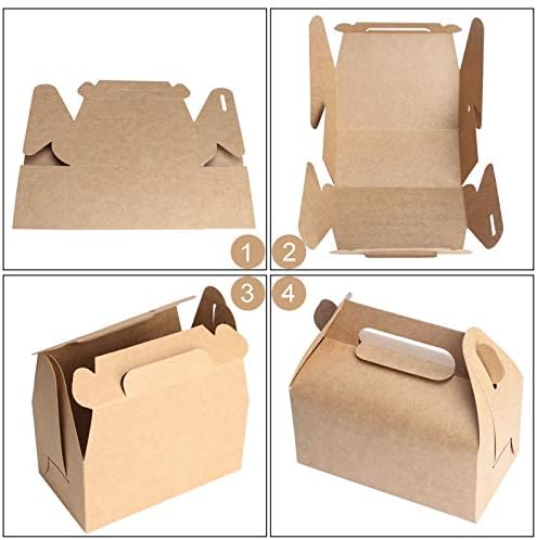 HOZEON 100 PCS Kraft Gable Treat Boxes, 6.4 x 3.5 x 3.2 Inches Strong and Durable Gable Boxes, Recycled Party Candy Treat Boxes for Birthday Party, Wedding, Baby Shower - Image 4