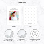 Let's Make Memories Personalized Baby Announcement Cards - Birth, Adoption - Boy, Girl - Premium Quality Custom Photo Cards for Mailing - 5x7 - Includes White Envelopes - Scrapbook - 25 ct - Image 4