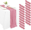 20 Pack Cheesecloth Table Runner 17 x 108 Inch, Dusty Rose by REWOMC