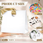 FeiFeifeiya 30 Pcs Small White and Gold Gift Bags with Ribbon Handle - Image 2