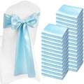 VEVOR Satin Chair Sashes Bows, Chair Ribbon Ties Back Sash, 7 x 108 inch, Wedding Reception Decoration, for Wedding Ceremony Baby Shower Party Events Banquet Cover Decoration (Light Blue, 100pcs) by VEVOR