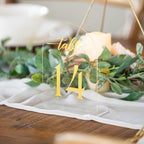 Clear Arch Acrylic Table Numbers for Wedding Reception - 5" x 7" Gold Font Centerpiece Set with Holder Stands & Head Table Sign - Anniversary, Event, Party, Wedding Set 1-20 - Image 6