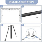 Background Stand Kit, Metal Square Photo Backdrop Stand for Party, Black - Image 4
