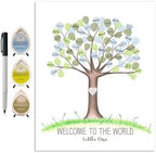 Boy's Baby Shower Fingerprint Tree Set Guestbook Alternative, 11x14 Inches by MeganHStudio