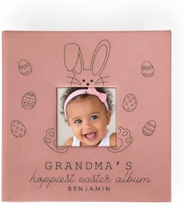 Engraved Personalized Baby's First Easter Leatherette Photo Album, Holds 200 4" x 6" Photos by GiftsForYouNow