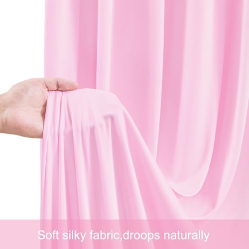 20ft x 12ft Light Pink Backdrop Curtains Wrinkle Free Backdrop Curtain for Wedding Parties Pink Fabric Backdrops Drapes Back Drop Cloth Bridal Shower Stage Curtains Wedding Decorations for Reception - Image 5