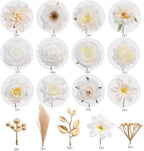 SwanMoon 5Boxs Artificial Flowers Combo Box Set, 33pcs Pure White Flowers Mix Silk Roses & Peony with Stems for DIY Wedding Bouquets, Baby Shower, Party Centerpieces & Home Decor - Image 6