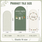 Chunful 3 Pcs Locally Grown Baby Shower Arch Backdrop Cover Baby is On The Way Photo Background Decor 2-Sided Round Top Backdrop Arch Cover for Wedding Birthday Party 6 ft/5 ft/4 ft (Sage Green) - Image 2