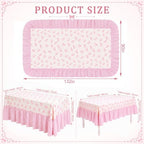 Pink Gingham and Bow Tablecloth Plaid Ruffled Table Skirt, 132 x 90'' - Image 2