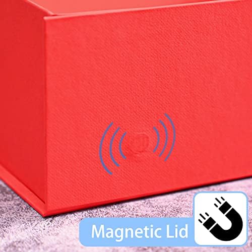 LIFELUM Red Magnetic Gift Box for Christmas Presents, 13.85"x8.35"x4.45" - Image 2