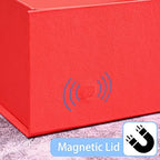 Red Christmas Gift Box with Magnetic Lid for Presents, 13.85"x8.35"x4.45" - Image 2