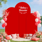 Red Arch Cover Set of 3 Wedding Arch Stand Cover 7.2ft 6.6ft 6ft Spandex Balloon Arch Covers Stretchy Backdrop Chiara Arch Backdrop Cover for Happy Birthday Party Bridal Shower Arch Decor - Image 4