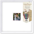 Solid Wood Signature Frame With Square Opening - White Wood - Pink Accent Mat - Guest Book Alternative With Gel Pens Made in the USA by CustomPictureFrames