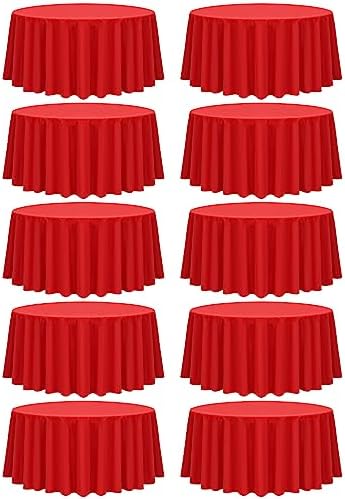 fani 10 Packs Red Round Tablecloth - 120 Inch, Polyester by fani