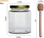 25 Pcs 6 oz Hexagon Glass Honey Jars with Gold Lids - Image 2