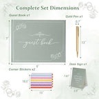 Wedding Guest Book Sage Green Linen Photo Guestbook - Image 2