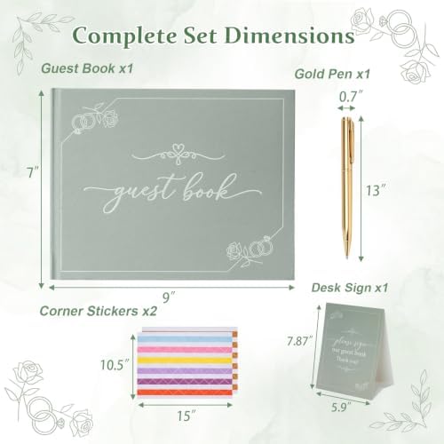 Wedding Guest Book Sage Green Linen Photo Guestbook - Image 2