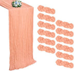 12 Pack Peach Cheesecloth Table Runner 10Ft 23 x 120 Inch by RestfulGlow