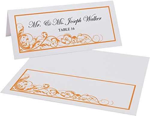 Scribble Vintage Swirl Printable Place Cards, Orange, Set of 150 (25 Sheets - Image 2