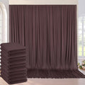 50ft×10ft Brown Wrinkle Free Backdrop Curtains for Parties, 10 Panels 5×10ft Soft Silky Polyetsr Umber Photo Backdrop Drapes for Teddy Bear Bee Birthday Themed Party Baby Shower Wedding Photography by ENJOYYOURPARTY