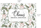 Andaz Press Custom Personalized Disposable Paper Placemats, 12 x 18 Inch, Set of 25, Custom Bridal Shower Navy Blue Floral, Tableware, Dining, Tabletop, Table Setting for Bridal Shower - Image 3