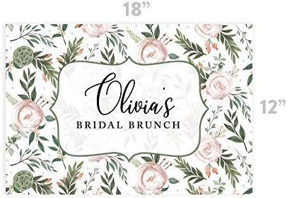Andaz Press Custom Personalized Disposable Paper Placemats, 12 x 18 Inch, Set of 25, Custom Bridal Shower Navy Blue Floral, Tableware, Dining, Tabletop, Table Setting for Bridal Shower - Image 3