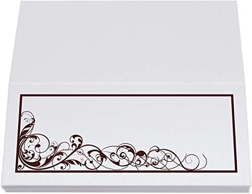 Scribble Vintage Swirl Place Cards, Chocolate, Set of 150, Pre-cut and Scor - Image 5