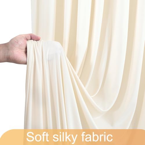 10ft x 7ft Champagne Backdrop Curtain for Baby Shower Wrinkle Free Backdrop Drapes Panels for Parties Wedding Bridal Shower Birthday Photo Photography Polyester Fabric Background Decoration - Image 5