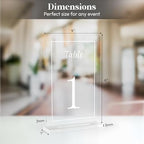 Acrylic Table Numbers 1-20 with Stand, Printed White Font on 4x6 inch Acrylic, Clear Table Number Signs and Holders, Centerpiece for Events, Weddings, Reception, Party, Anniversary, and Decoration - Image 2