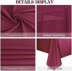 4 Pack Rectangle Tablecloth 60x126 Inch Burgundy Washable Polyester Table Cover for Wedding Dining Table Buffet Parties Banquet Decoration（Burgundy） - Image 4