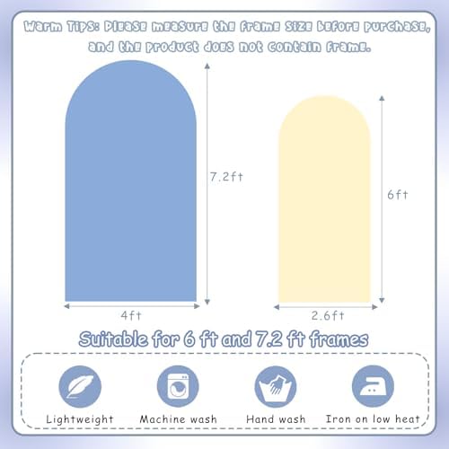 Blue & Cream Chiara Arch Backdrop Stand Covers (7.2FT, 6FT) - Image 5