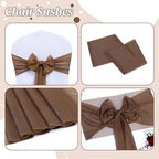MDS Pack of 125 Chiffon Chair Sashes for Wedding & Event Décor - Mocha - Image 5