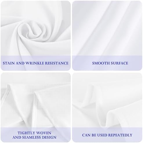 FINDYOU 6 Pack White 90 Inch Round Tablecloths. Stain and Winkle Resistant Polyester Washable White TableCloths for Parties Wedding Dining - Image 2