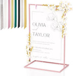 50H" Wedding Welcome Sign Stand with 8 Pair Satin Ribbon & 2 Leather Strap by Cathyeen