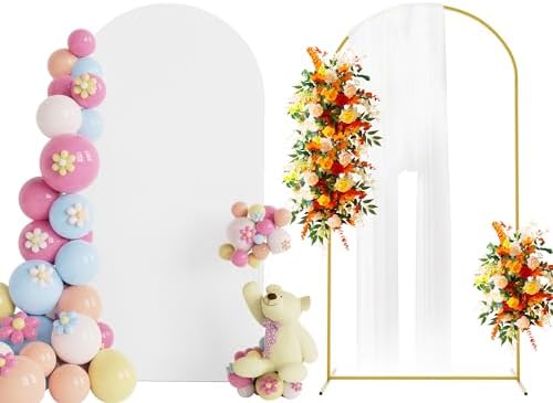 Putros Arch Backdrop Stand and Cover Set, 6.6ft Arch Stand with White Cover by Putros
