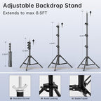 BEIYANG 8.5 x 10 FT Photo Backdrop Stand Kit, Adjustable Background Holder Support System Kit with Carrying Bag, for Photography Video Stutio, Parties Decoration, Advertising Display - Image 2