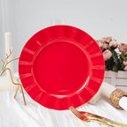 72 Pack Red Plastic Plates, 10" Disposable Wave Edge Dinner Plates - Image 4