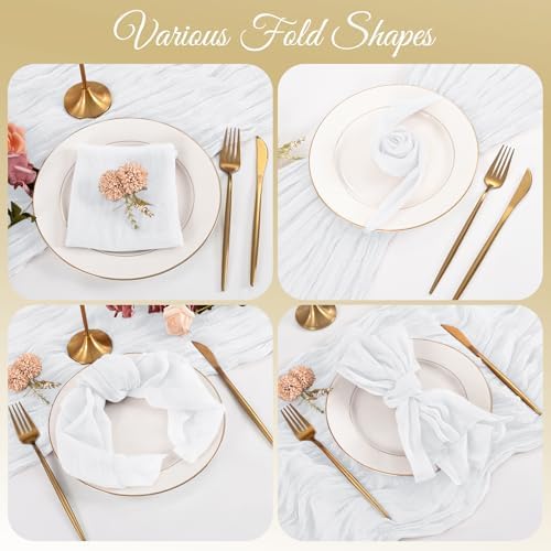 100 Pack White Cloth Napkins 20x20Inch Cheesecloth Napkins - Image 4