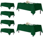 sancua Tablecloths Rectangle, 6 Pack Table Cloth for 6 Foot Tables, Hunter Green by sancua