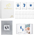15 Pack Little Lullaby Inkless Milestone Cards Baby Hand and Footprint Kit 12 Months Newborn Memory Book Keepsake Ink Pad for Handprints Footprints (White Box-Blue) by Unknown