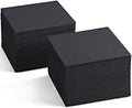 Disposable Linen-Feel Black Napkins, 6.5" x 6.5" Paper Napkins For Wedding, Party, Dinner Or Holiday (100 Pack) by SERVIETTO