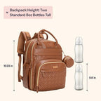 BabbleRoo Leather Diaper Bag Backpack - Baby Essentials Travel Baby Bag, Multi function, Water Resistant, with Changing Pad, Stroller Straps & Pacifier Case – Unisex, Natural Brown - Image 2