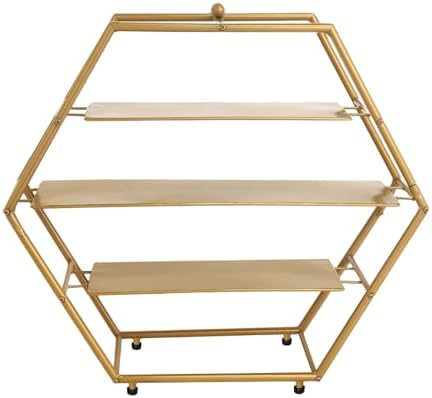 Efavormart 3-Tier Metal Hexagon Cupcake Stand 21" Matte Gold - Durable Contemporary Dessert Holder Appetizer Display for Upscale Events Banquets & Gatherings - Image 7